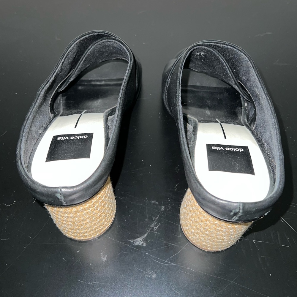 Dolce Vita Black Javi Block Heel Sandals - Picture 6 of 9